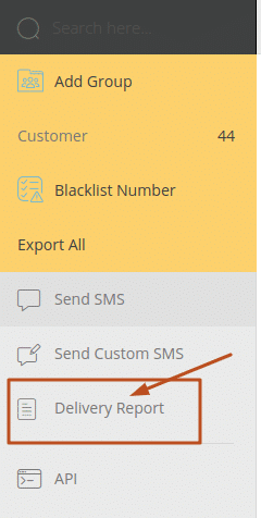 SMS Delivery report